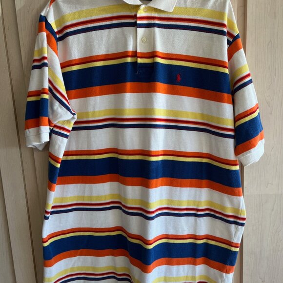 Vintage‎ Ralph Lauren Polo "BIG" Shirt Men's Big & Tall Striped Short Sleeve USA - Picture 2 of 6